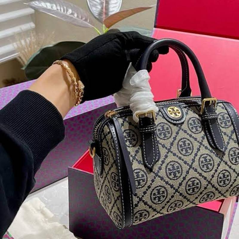 Toryburch Mini T Monogram Barrel Bag Blue-T928