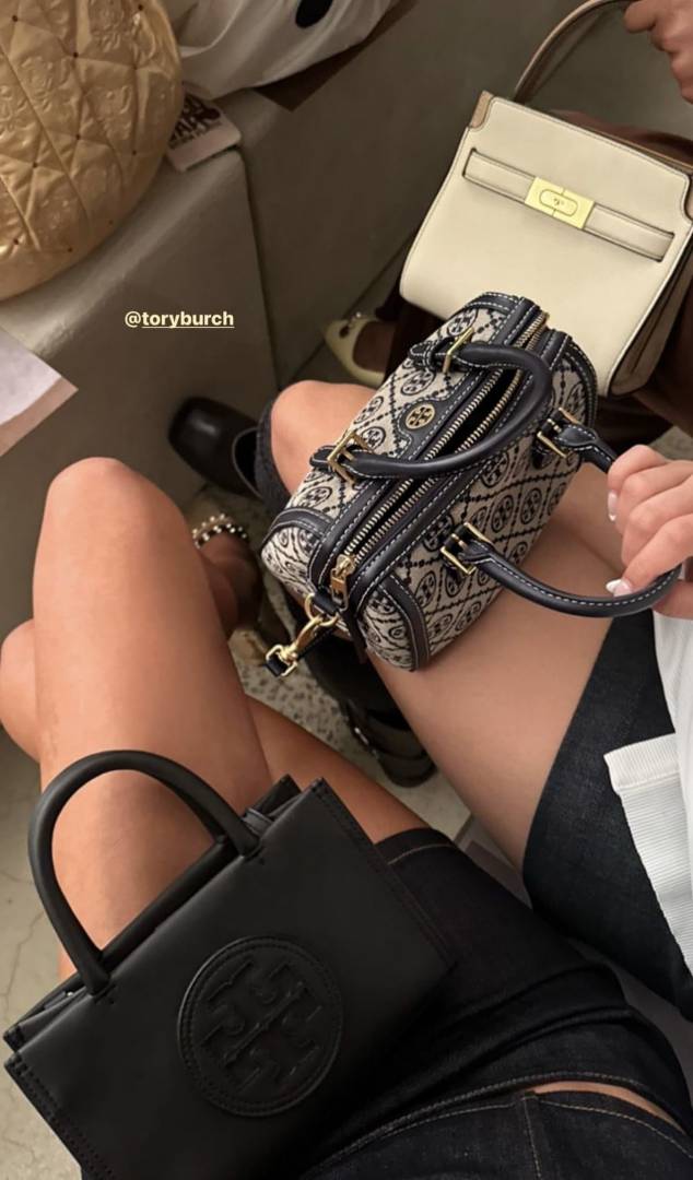 Toryburch Mini T Monogram Barrel Bag Blue-T928