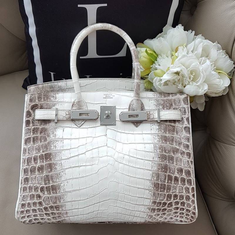 Herms Birkin HSS 25 Noir (Himalyan)Bleu Saphir Crocodile Porosus Lisse Palladium Hardware 6002