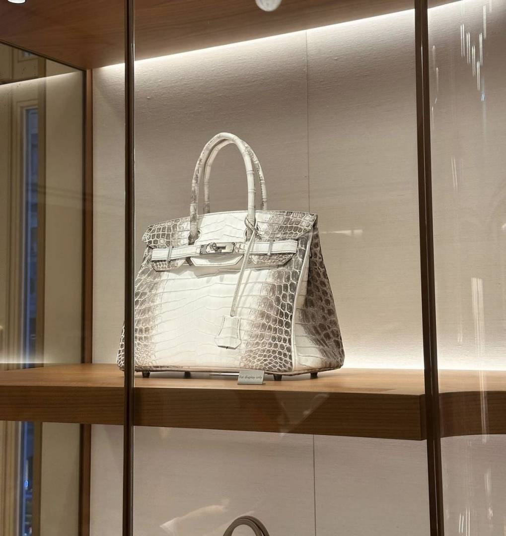 Herms Birkin HSS 25 Noir (Himalyan)Bleu Saphir Crocodile Porosus Lisse Palladium Hardware 6002