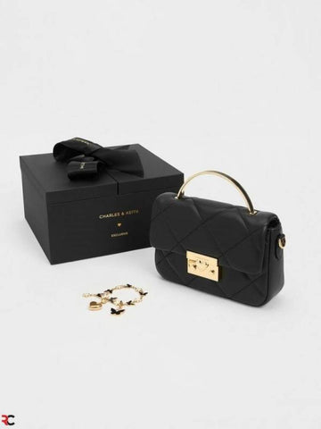 CHARLES_KEITH_HEARTCHAIN_Black_BAG_PREMIUM_WITH_GIFT_BOX