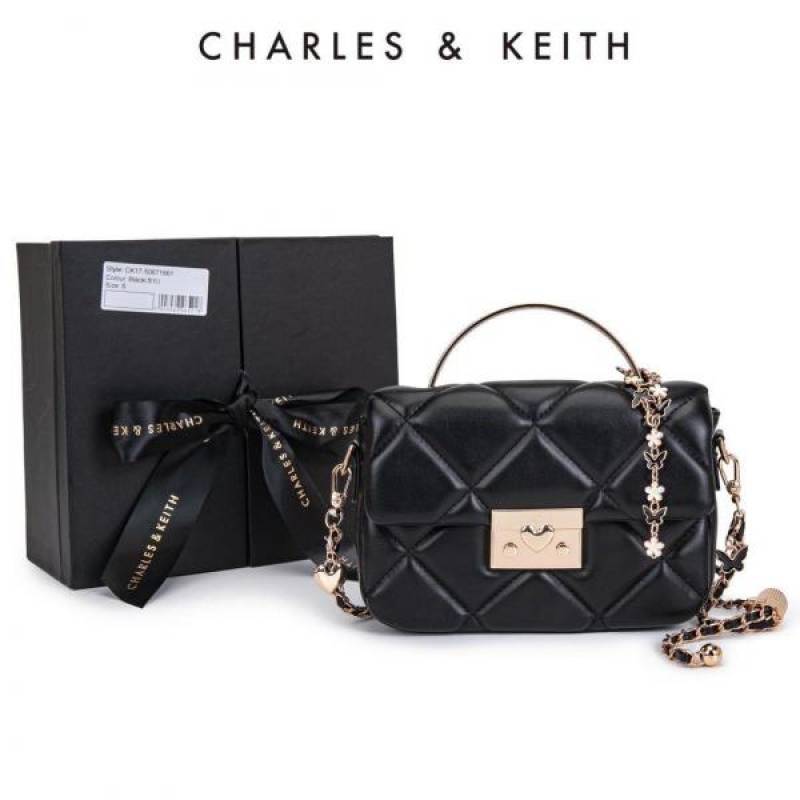 CHARLES_KEITH_HEARTCHAIN_Black_BAG_PREMIUM_WITH_GIFT_BOX