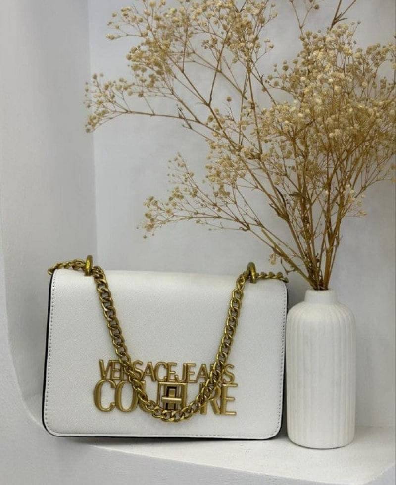 Versace Jeans Couture Saffiano Lock Crossbody Bag With OG Gift Box & Dust Bag