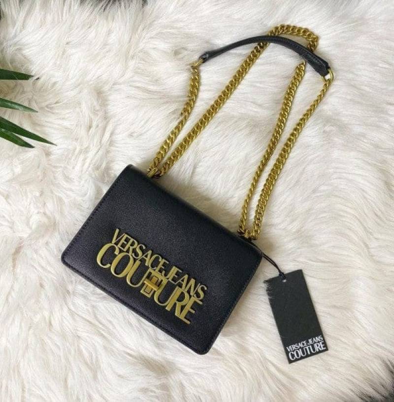 Versace Jeans Couture Saffiano Lock Crossbody Bag With OG Gift Box & Dust Bag