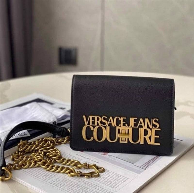Versace Jeans Couture Saffiano Lock Crossbody Bag With OG Gift Box & Dust Bag