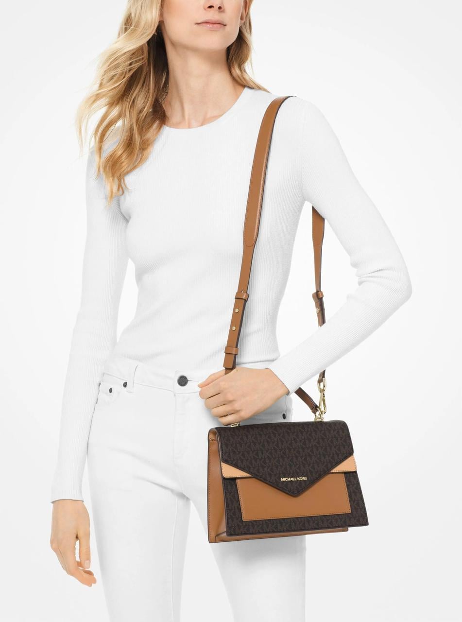 Michael_Kors Mk Ludlow Signature Leather Satchel Bag With Box Coffee3328