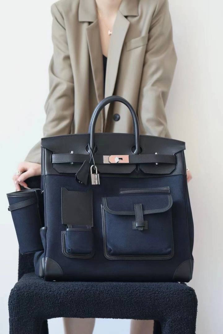 Herm.s Cargo HAC Birkin 40 Sapphire Blue With Dust Bag
