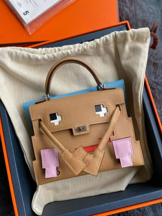 Hermes Kelly Doll Picto 25 Handbag 3020 Khaki