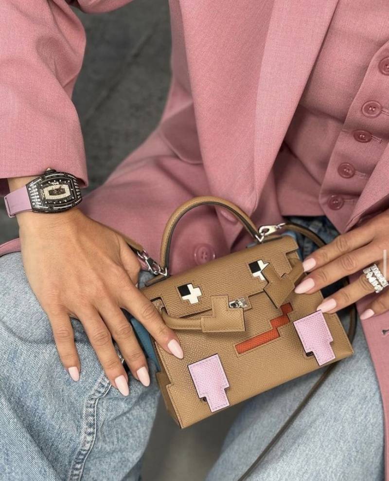 Hermes Kelly Doll Picto 25 Handbag 3020 Khaki