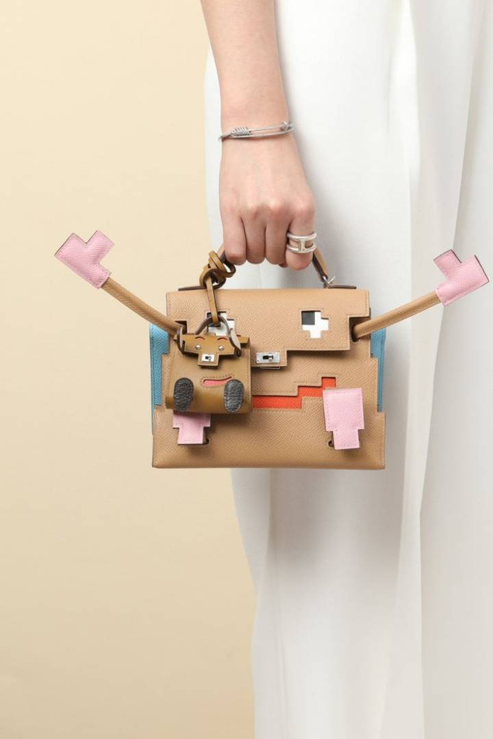 Hermes Kelly Doll Picto 25 Handbag 3020 Khaki
