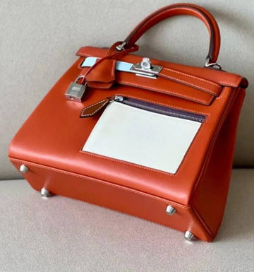 Herms Kelly Colormatic 25 Swift Orange Lime Cassis