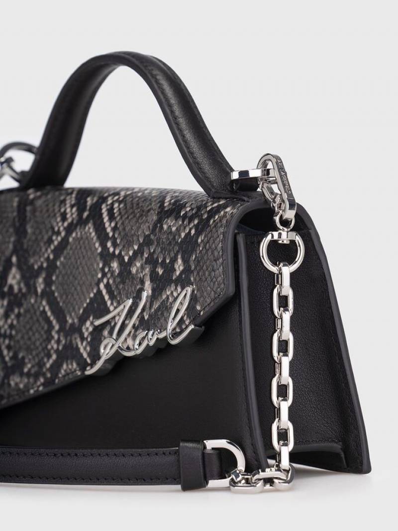 KARL LAGERFELD K Signature Slim Crossbody Bag Black Nickel