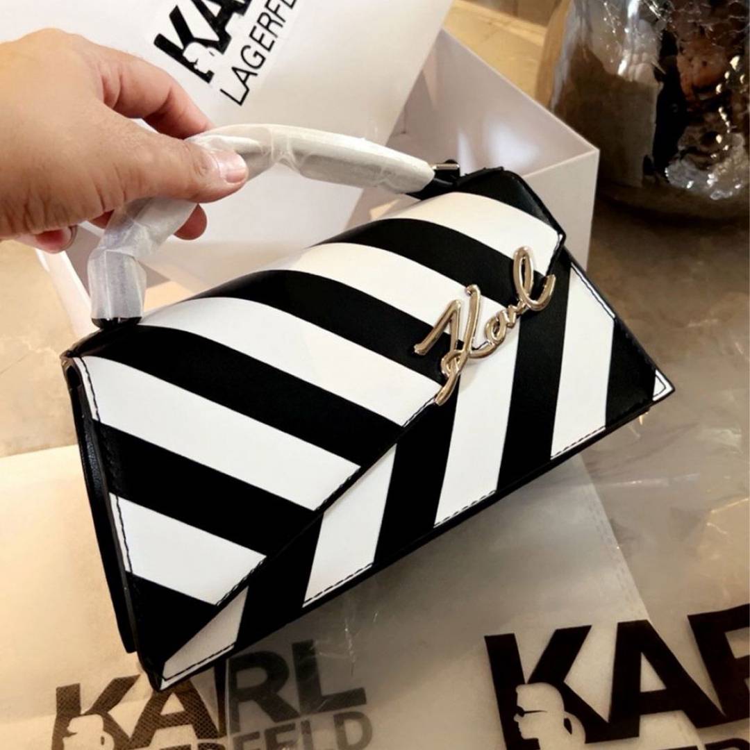 Karl Lagerfeld Signature Slim Leather CrossBody Bag