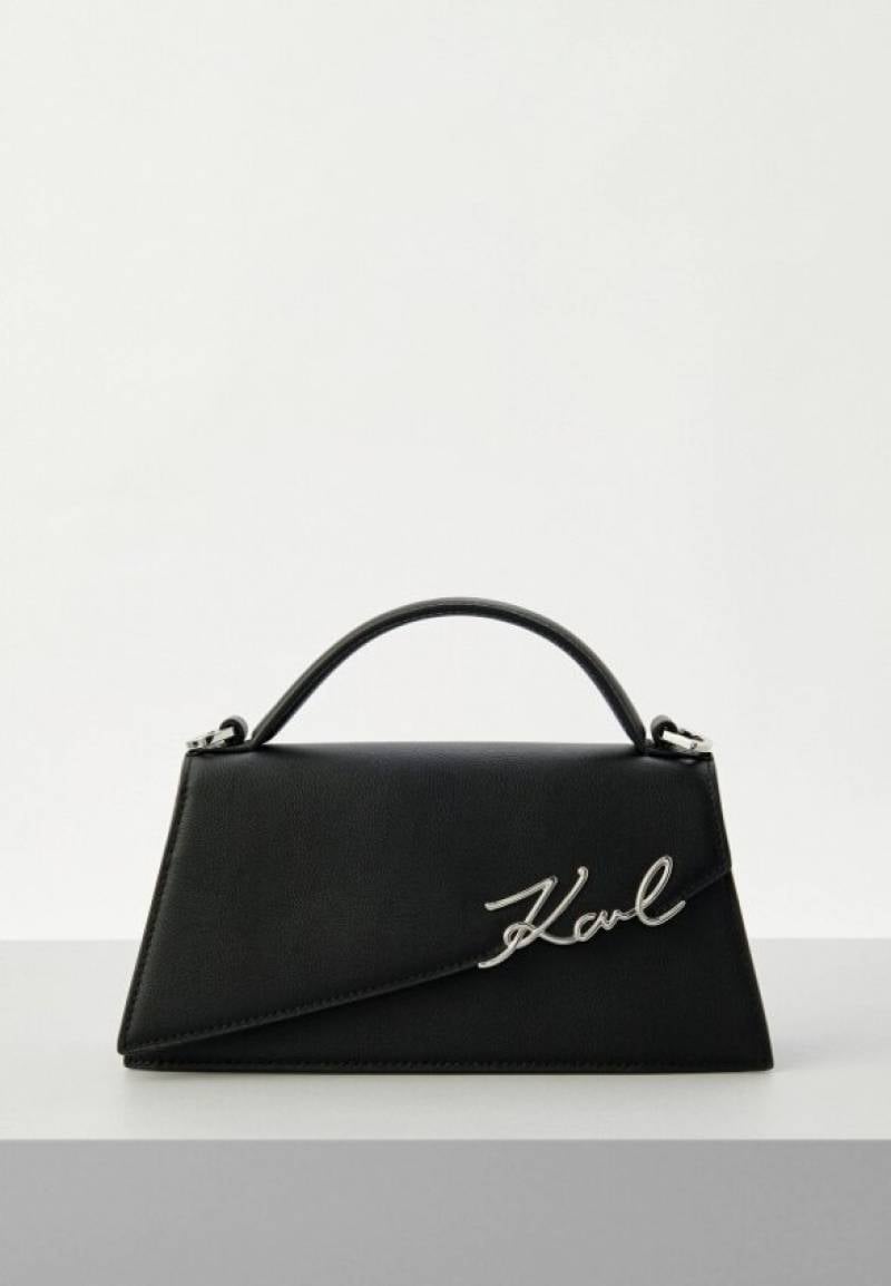 KARL LAGERFELD K Signature Slim Crossbody Bag Black Nickel