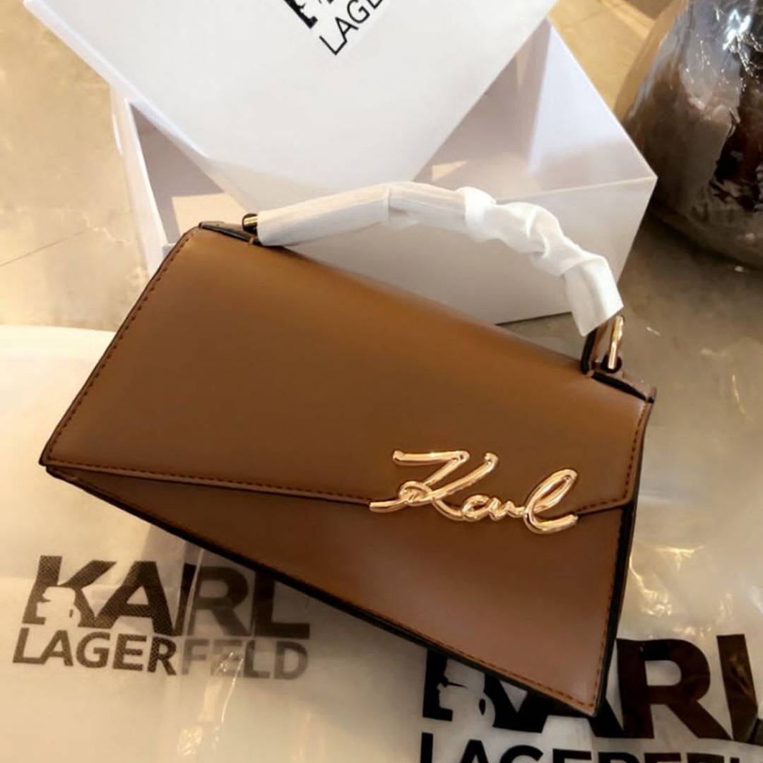 Karl Lagerfeld Signature Slim Leather CrossBody Bag