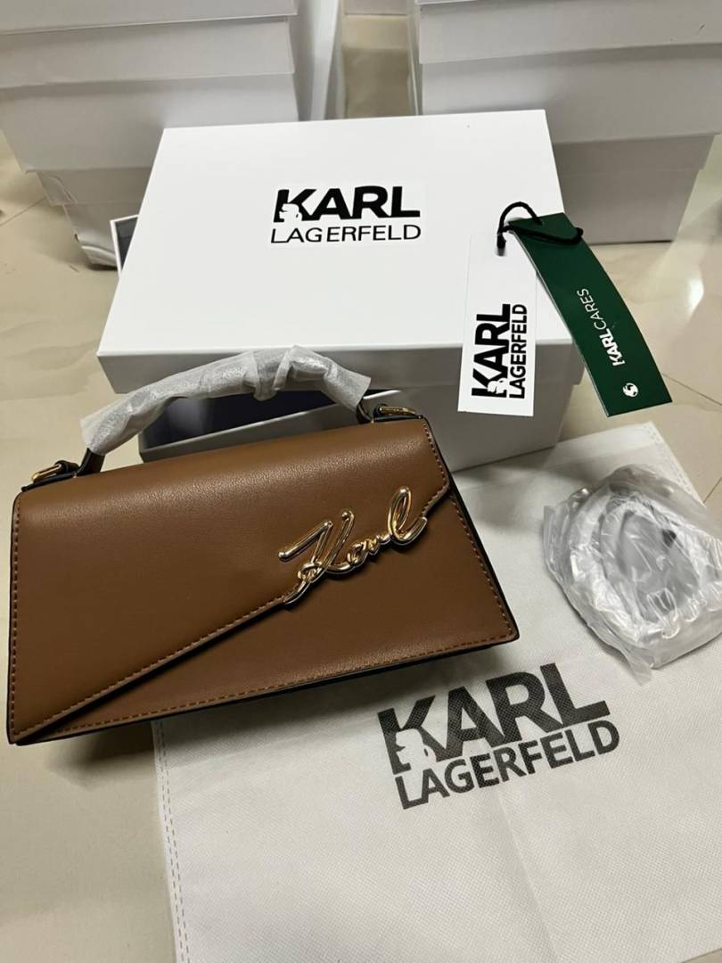 Karl Lagerfeld Signature Slim Leather CrossBody Bag