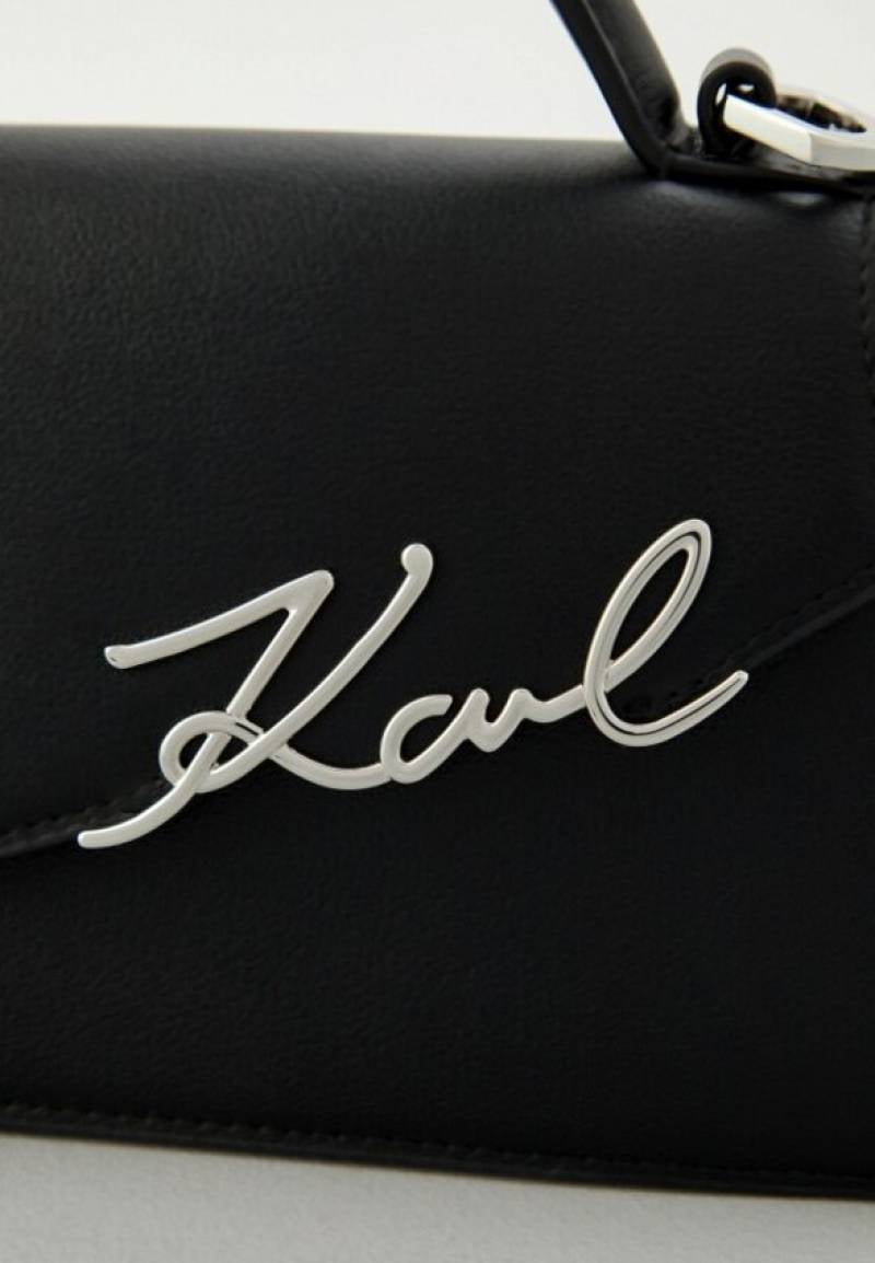 KARL LAGERFELD K Signature Slim Crossbody Bag Black Nickel