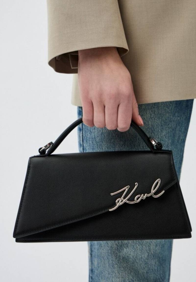KARL LAGERFELD K Signature Slim Crossbody Bag Black Nickel