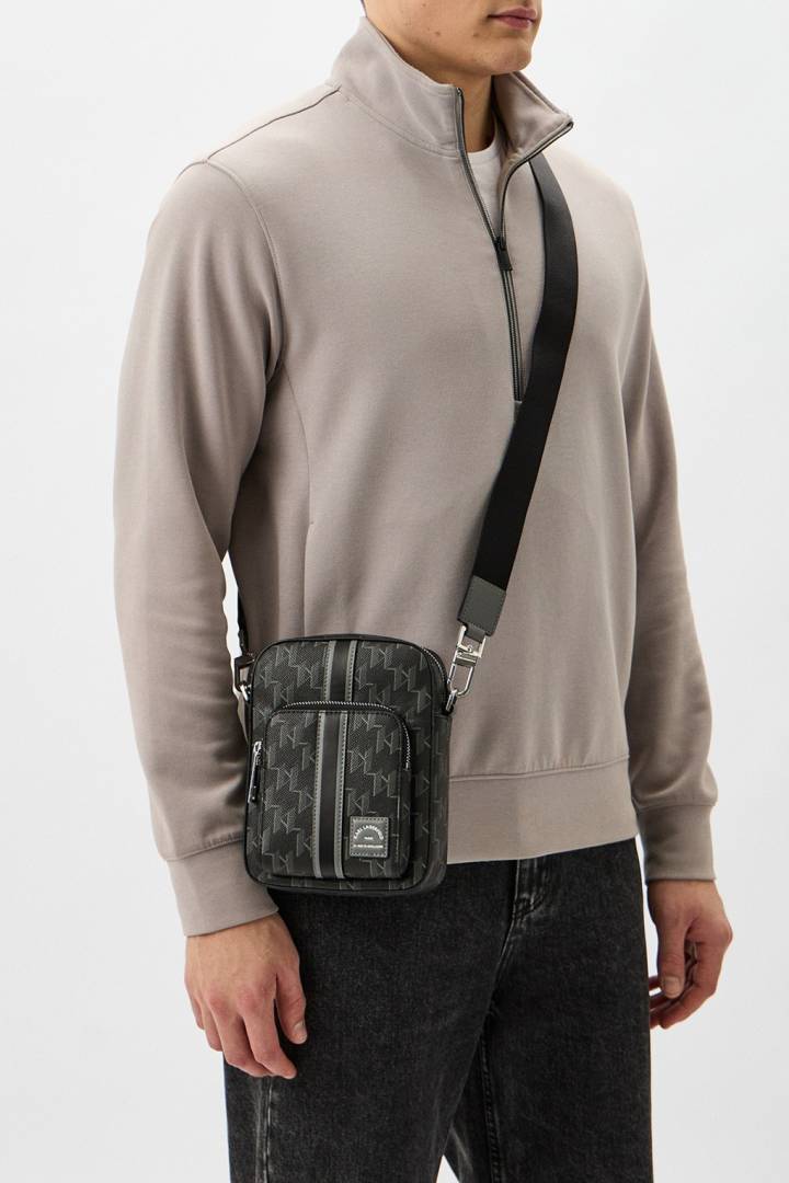 Karl Lagerfeld graphic crossbody bag.