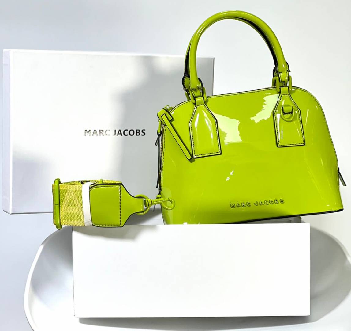 Marc Jacobs Bag Small Citronelle Patent Leather Dome Satchel Crossbody