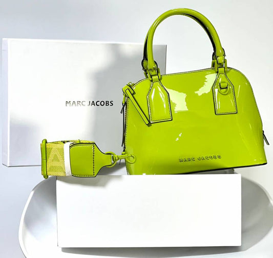 Marc Jacobs Bag Small Citronelle Patent Leather Dome Satchel Crossbody