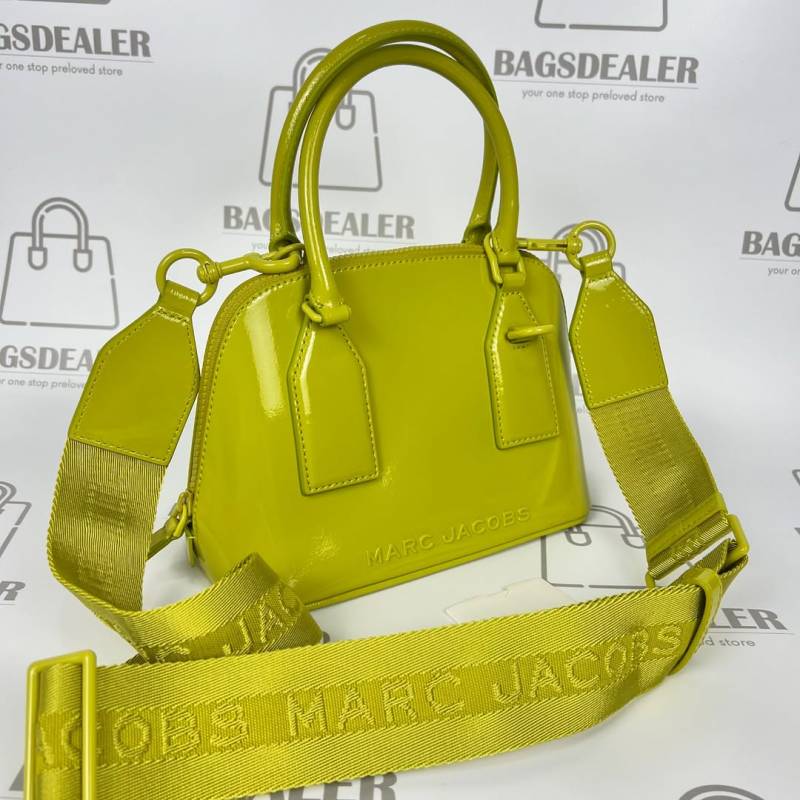Marc Jacobs Bag Small Citronelle Patent Leather Dome Satchel Crossbody