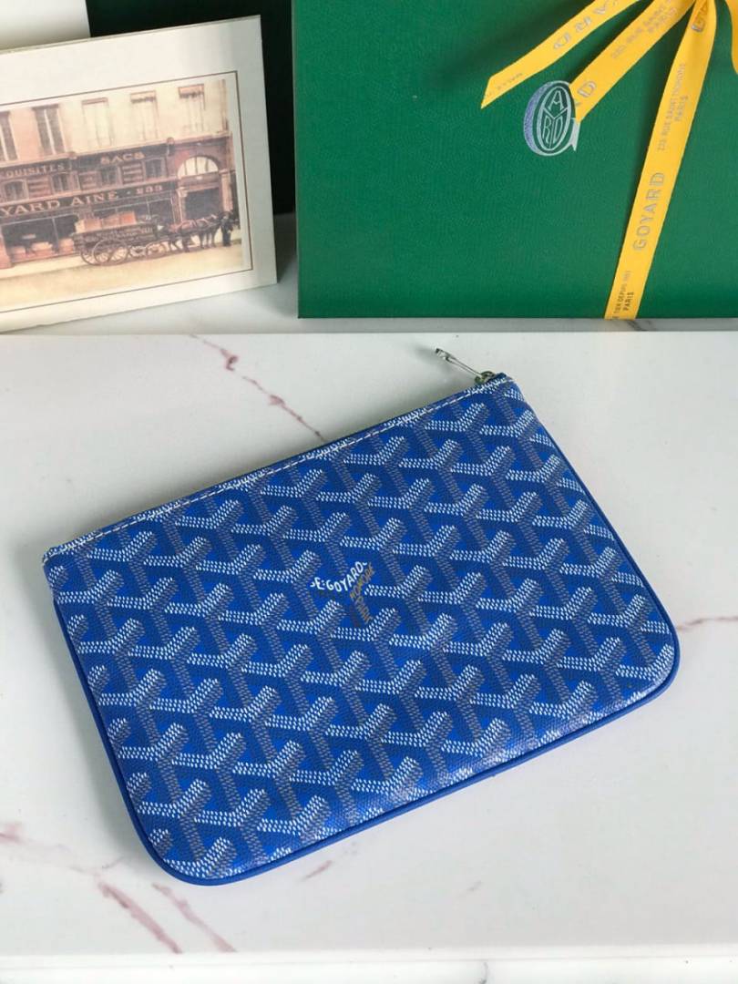 Goyard Snat PM Pouch in blue Goyardine