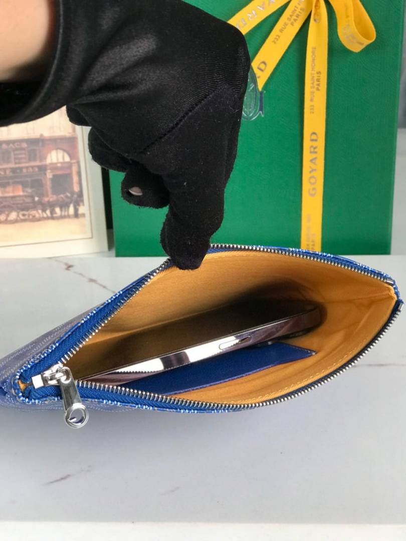 Goyard Snat PM Pouch in blue Goyardine
