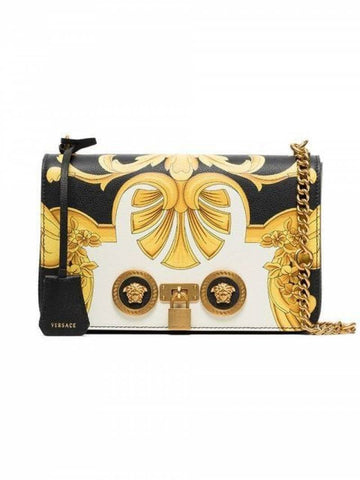 Versace Barocco Printed Icon Small Shoulder Bag Black White-89915