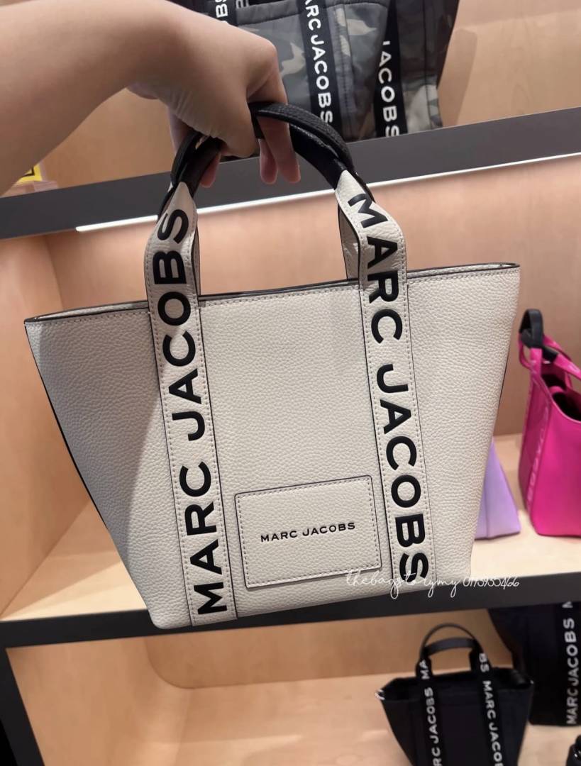 Marc Jacobs Small Pebble Leather Tote with Detachable Crossbody Strap White