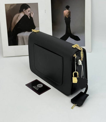 Versace Medallion Tribute Shoulder Bag with a gold-tone chain