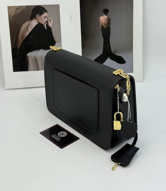 Versace Medallion Tribute Shoulder Bag with a gold-tone chain