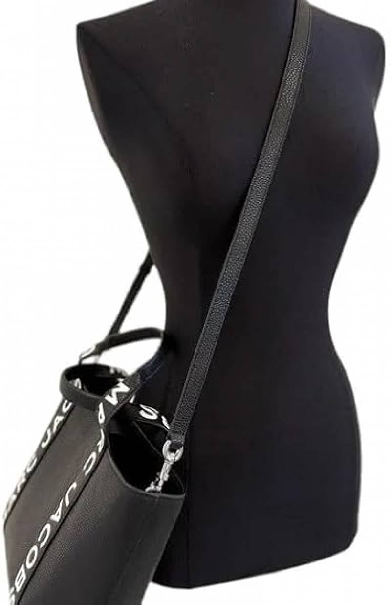 Marc Jacobs Small Pebble Leather Tote with Detachable Crossbody Strap Black