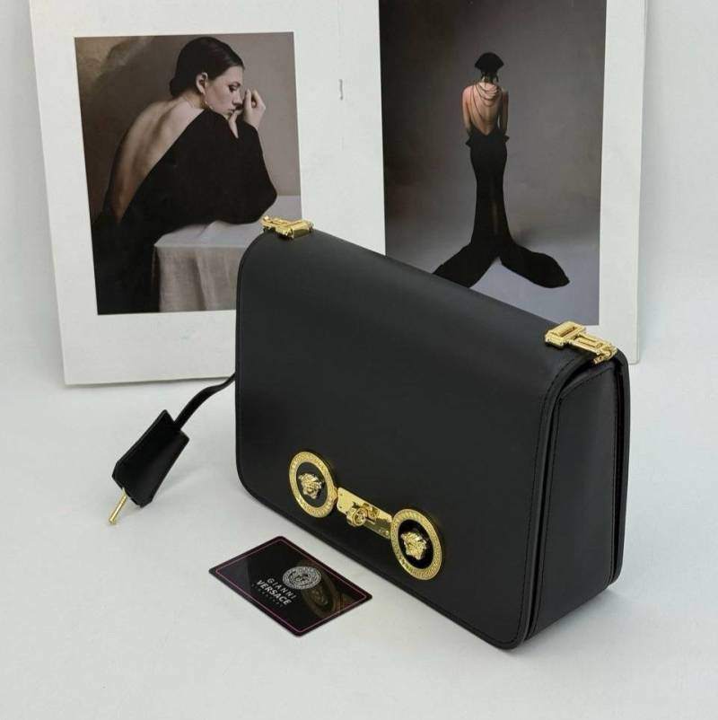 Versace Medallion Tribute Shoulder Bag with a gold-tone chain