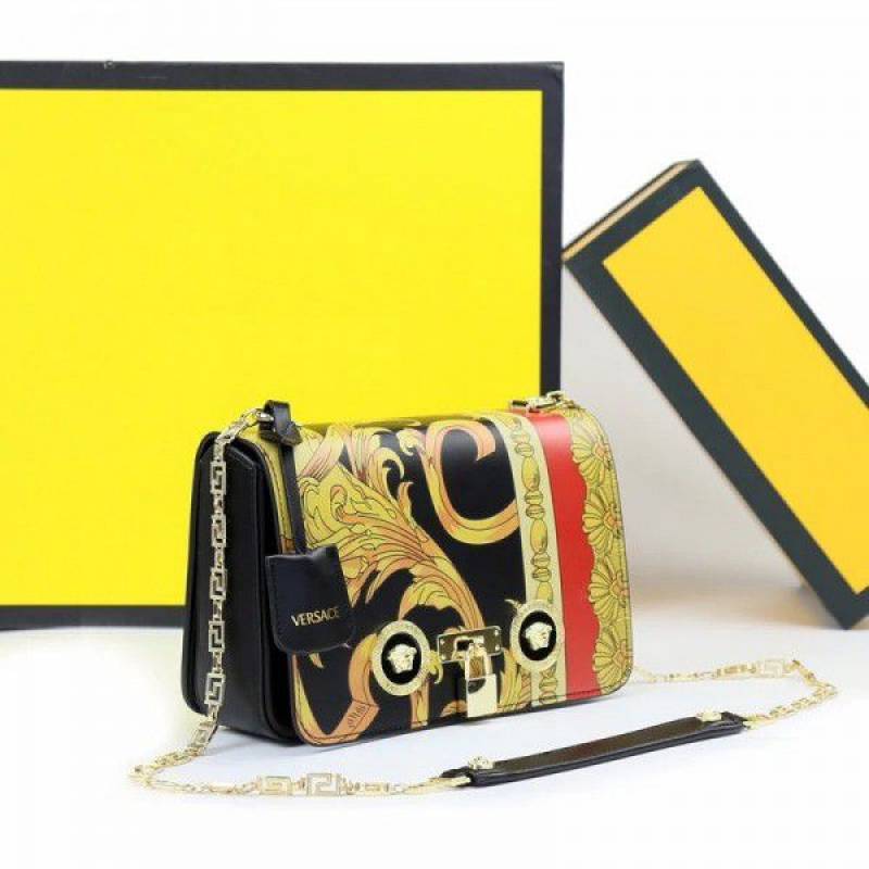 Versace Jeans Couture Barocco Print Shoulder Bag Black-red 89915