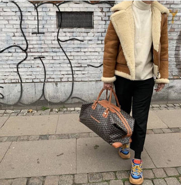 Goyard Bowling 55 Black Tan Bag