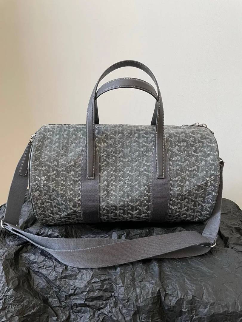 Goyard Barrel 40 Sports Bag Goyardine Grey