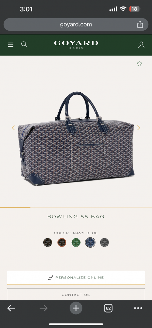 Goyard duflle navy blue