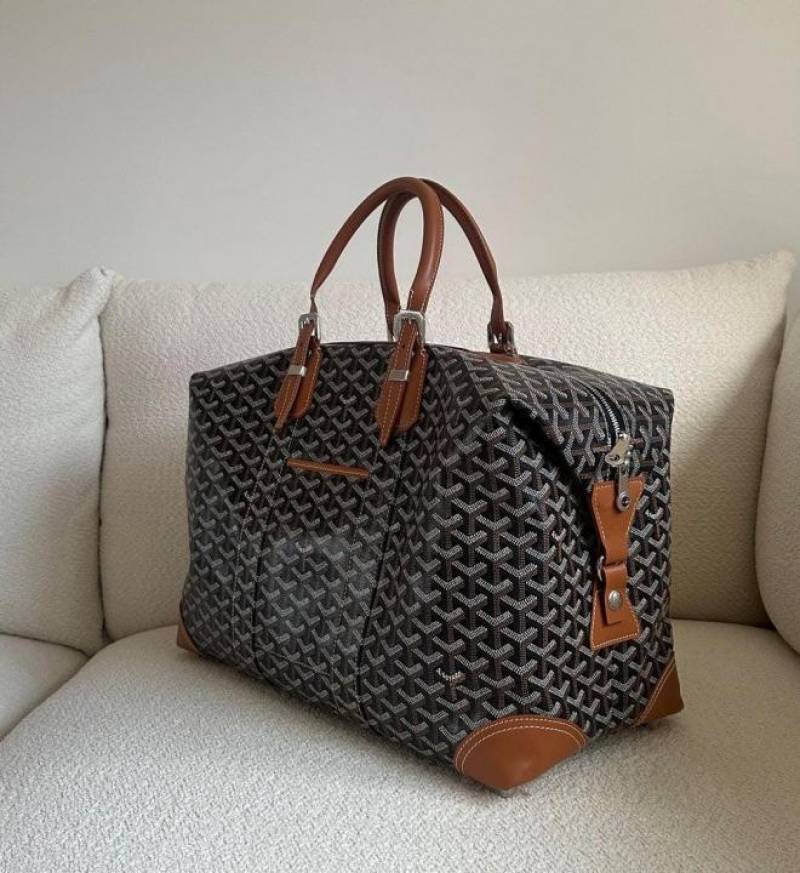 Goyard Bowling 55 Black Tan Bag