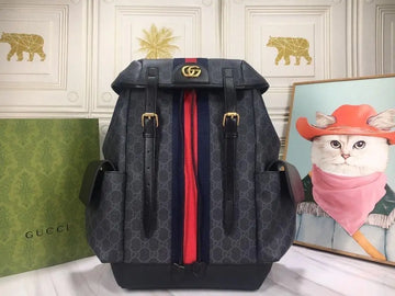 Gucci Black Monogram Luxury Bagpack With DustBag