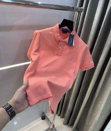 Ralph Lauren Pink Embroidery Logo premium Polo T-shirt