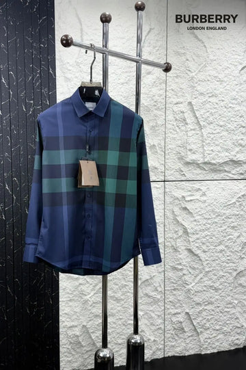 Burberr y Design 2 Checks Premium Shirt With Original Bo_-x Packing