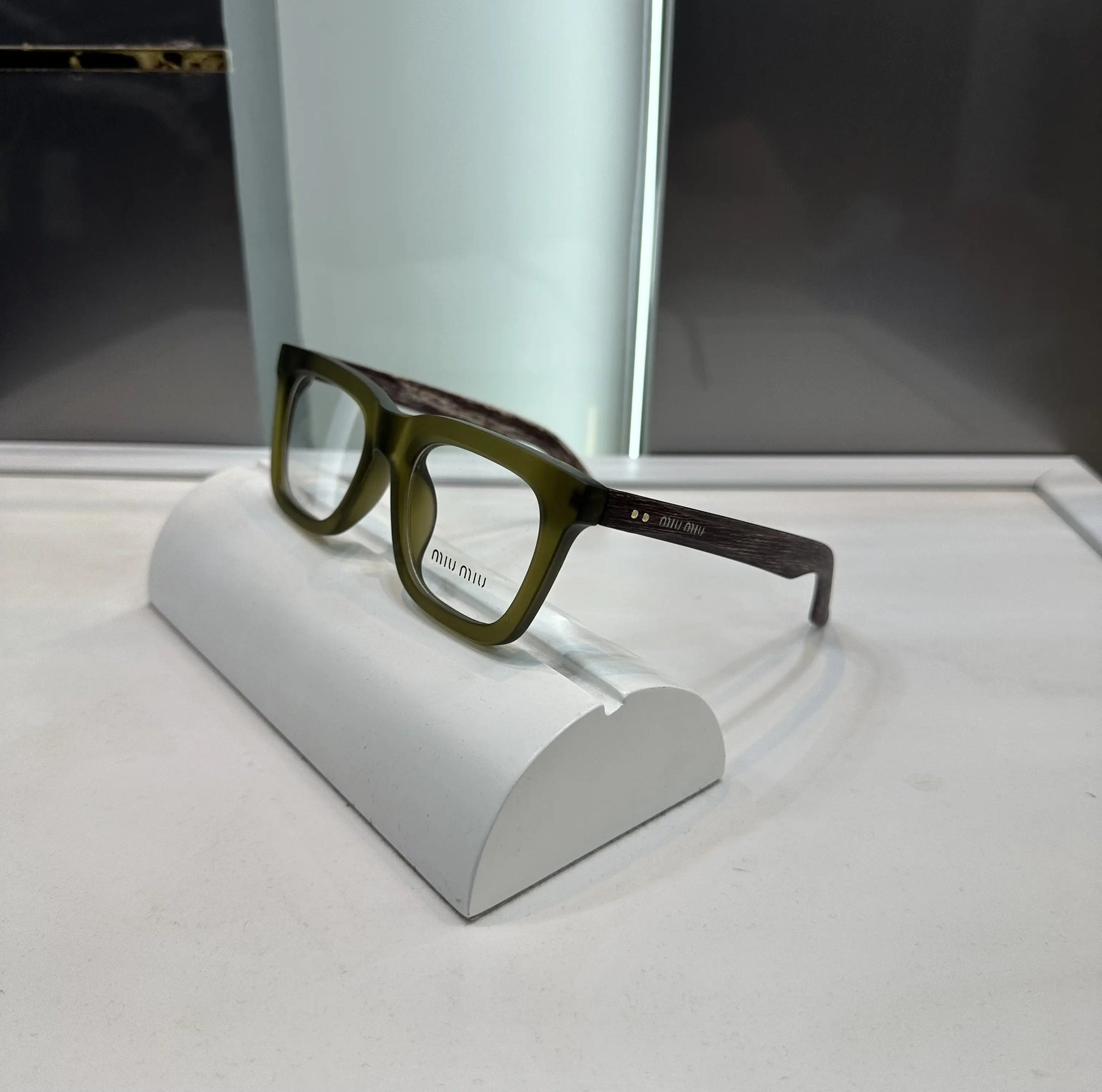 Miu Miu Green Wooden Premium Glasses 5189