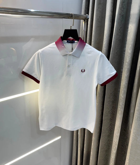 Fredperry White Logo Work Premium Polo T-Shirt