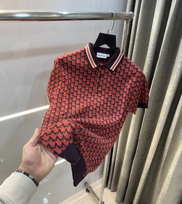 Lacost e Rust Imported Knitted Polo T-Shirt