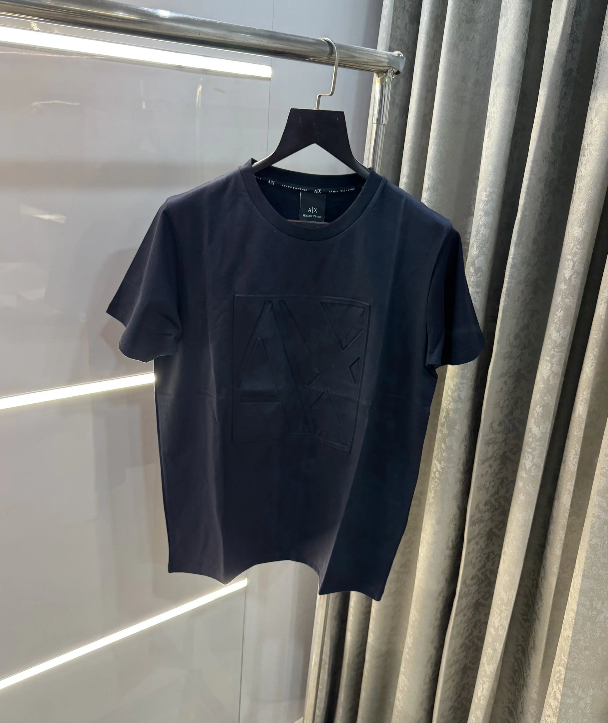Arman i Exchange Navy Blue Embossed Work Premium T-Shirt