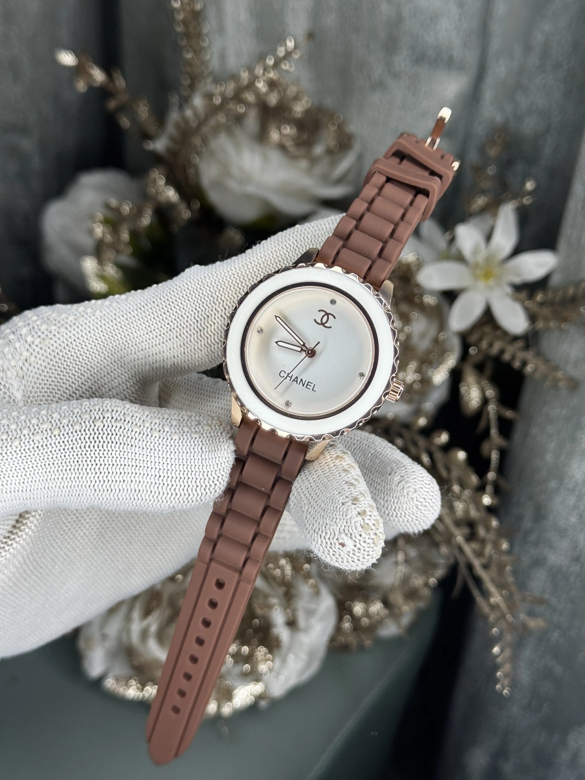 Chane l Paris Brown White Premium Ladies Watch