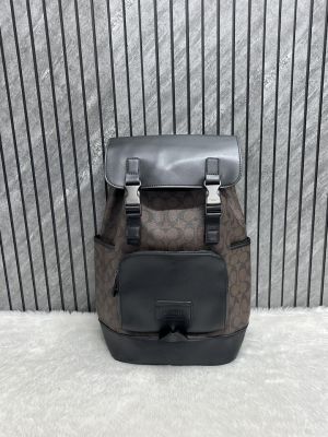 Coach_Unisex_058_Rivington_Backpack_Coffee_Black_Sprint_Leather_With_Dust_Bag_058_Coffee_Black