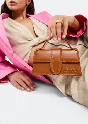Jacquemus Leather LE Bambino With Sling Strap OG Box & Dust Bag (109-1 Dark Brown)