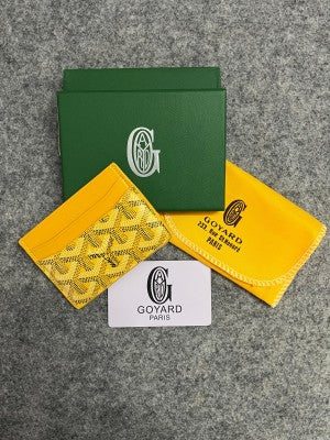 Goyard Saint-Sulpice Card Holder Wallet With Dust & OG Box Yellow 9636